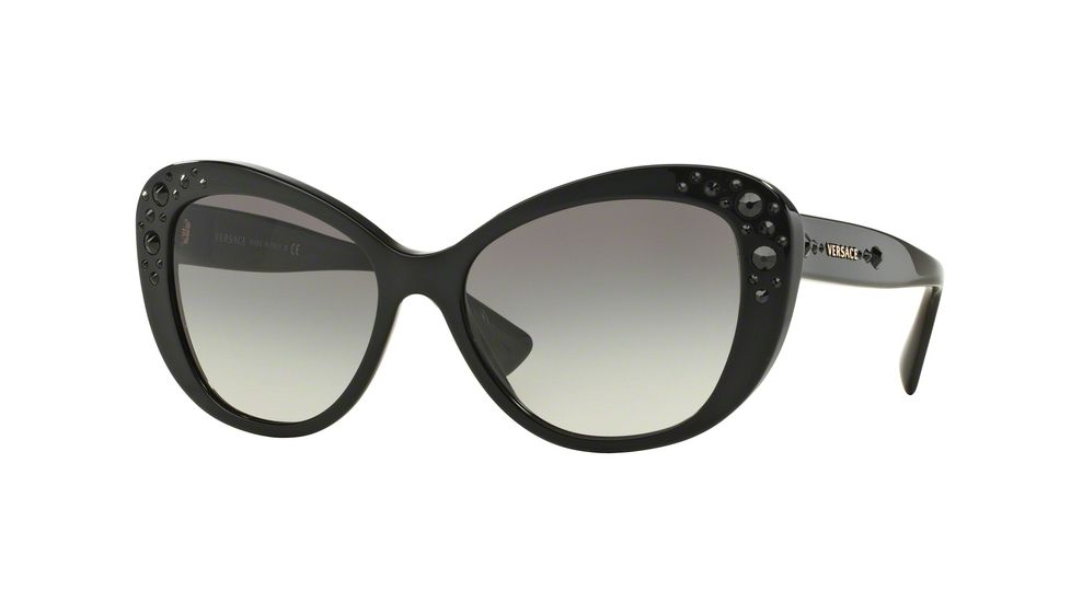 Versace VE4309BA Sunglasses GB1/11-57 - Black Frame, Gray Gradient Lenses
