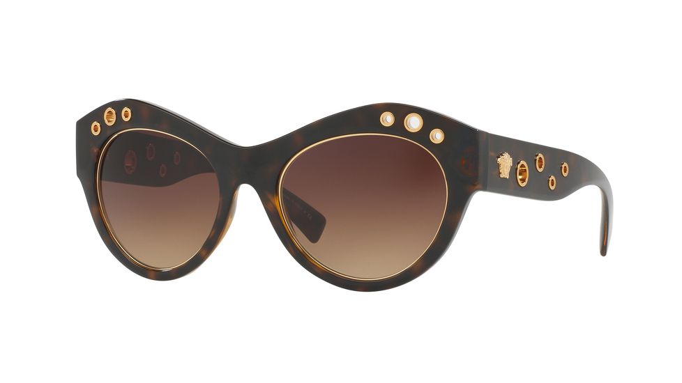 Versace VE4320 Sunglasses 108/13-54 - Havana Frame, Brown Gradient Lenses