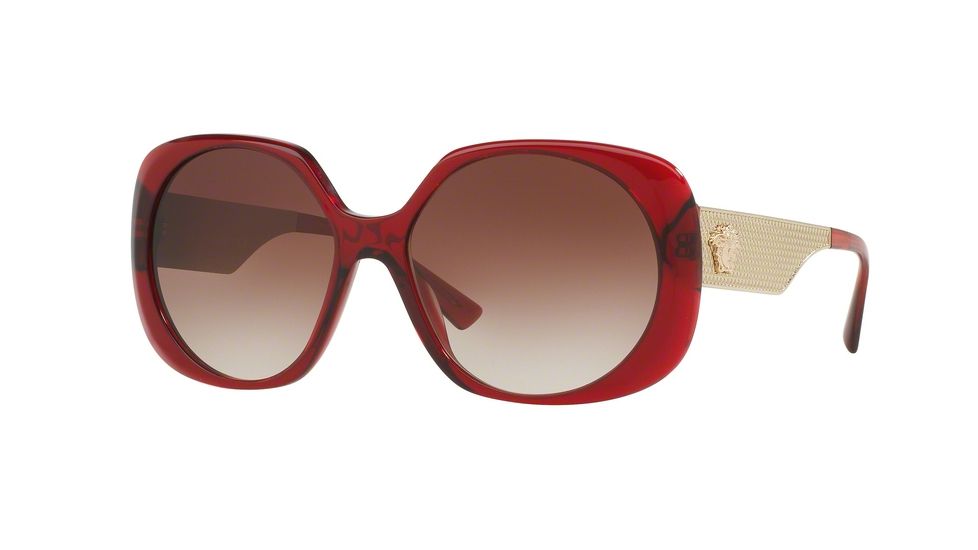 Versace VE4331A Sunglasses 388/13-57 - Transparent / Red Frame, Brown Gradient Lenses