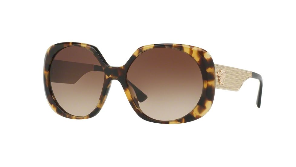 Versace VE4331A Sunglasses 988/13-57 - Havana Frame, Brown Gradient Lenses