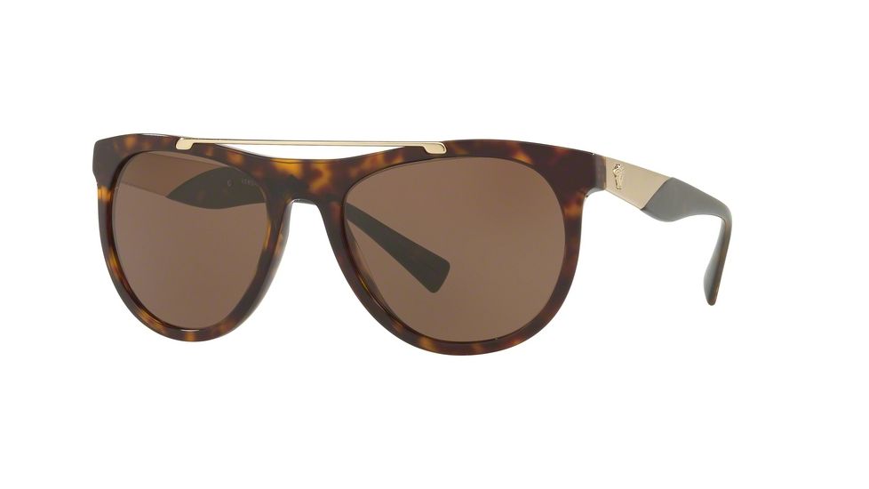 Versace VE4347 Single Vision Prescription Sunglasses VE4347-108-73-56 - Lens Diameter 56 mm, Frame Color Havana