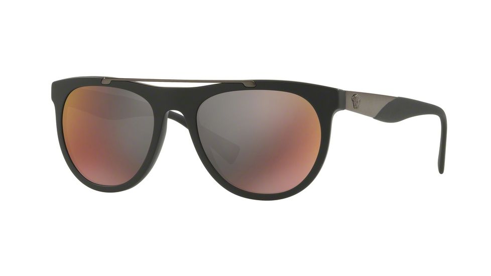 Versace VE4347 Single Vision Prescription Sunglasses VE4347-5122W6-56 - Lens Diameter 56 mm, Frame Color Matte Black