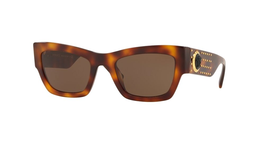 Versace VE4358 Sunglasses 529673-52 - Havana Frame, Brown Lenses