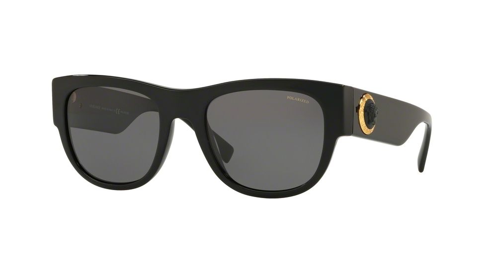 Versace VE4359 Progressive Prescription Sunglasses, 55mm, Black, VE4359-GB1-81-55-PRO
