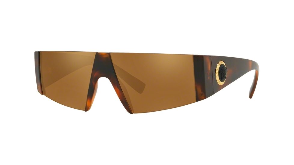 Versace VE4360 Sunglasses 52176H-36 - Havana Frame, Brown Mirror Gold Lenses
