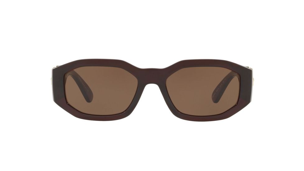Versace VE4361 Bifocal Prescription Sunglasses, 53mm, Transparent / Red, VE4361-388-73-53-BI