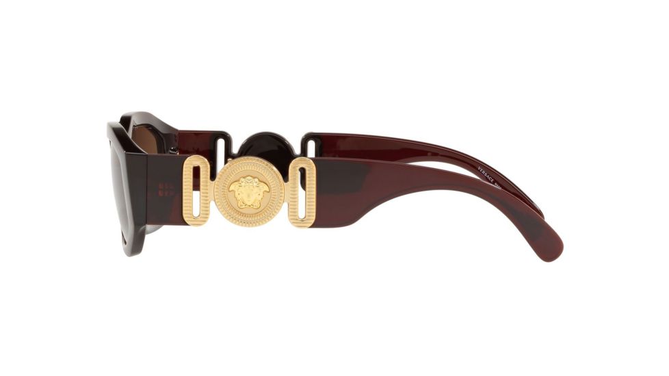 Versace VE4361 Bifocal Prescription Sunglasses, 53mm, Transparent / Red, VE4361-388-73-53-BI