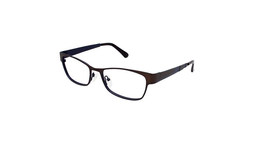 Visions 206 Bifocal Prescription Eyeglasses - Frame Matte Dark Brown / Matte Navy, Size 54/16mm VIVISION20601