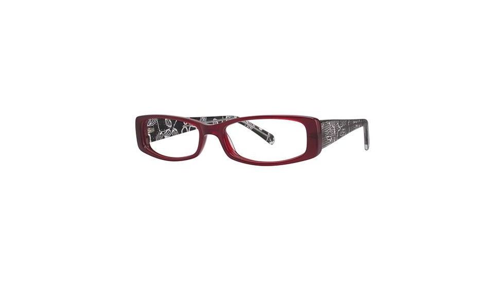 Visions 186 Single Vision Prescription Eyeglasses - Frame Red/Black, Size 53/15mm VIVISION18602