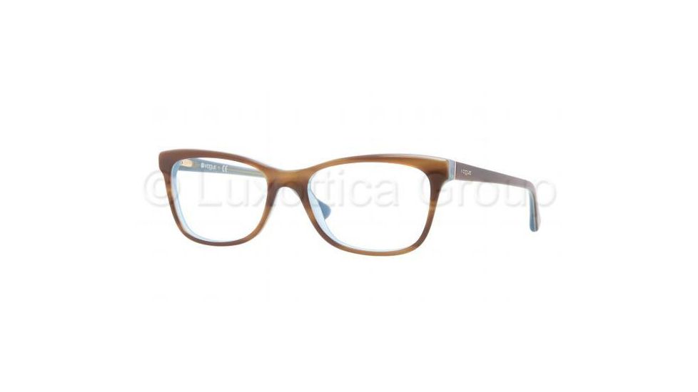 Vogue VO2763 Progressive Prescription Eyeglasses 2014-5317 - Top Striped Brown/Azure Frame, Demo Lens Lenses