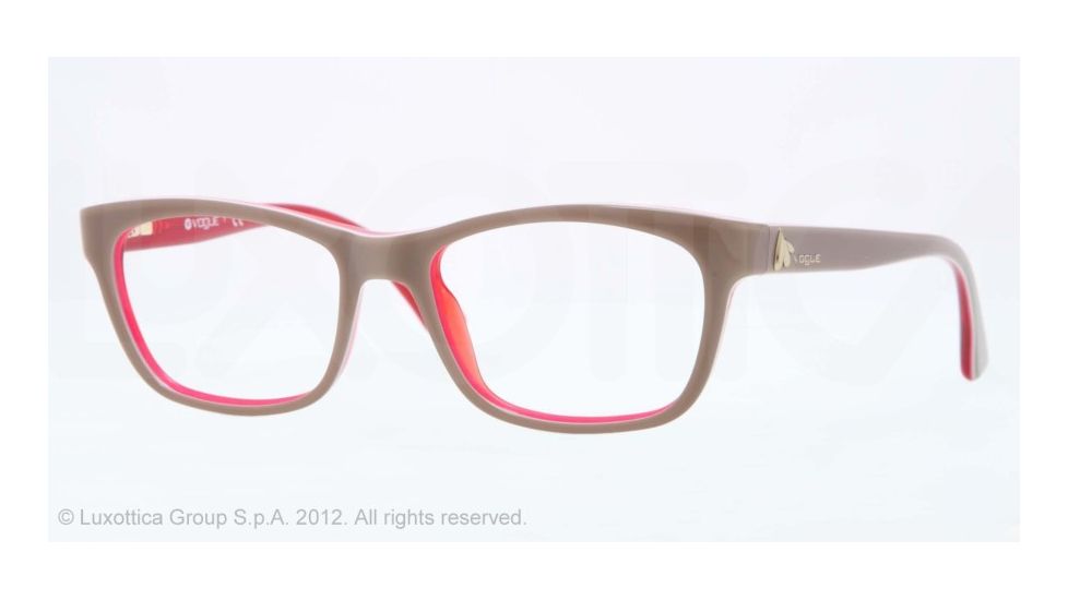 Vogue VO2767 Progressive Prescription Eyeglasses 1987-50 - Top Beige/Red Tr