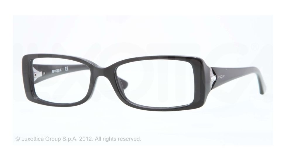 Vogue VO2807B Single Vision Prescription Eyeglasses W44-51 - Black Frame, Demo Lens Lenses