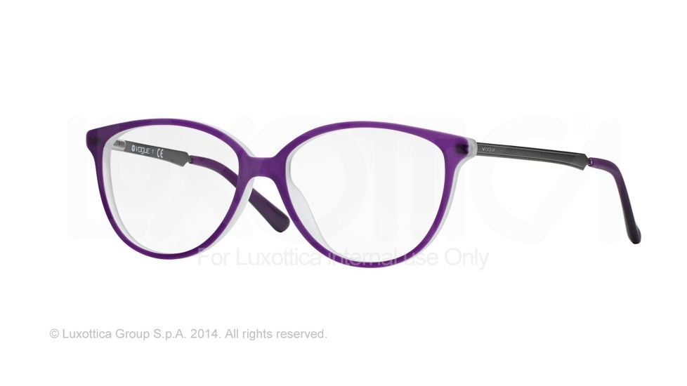 Vogue VO2866 Progressive Prescription Eyeglasses 2170S-55 - Top Matte Violet Transp Frame