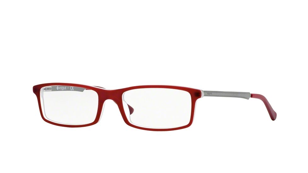 Vogue VO2867 Single Vision Prescription Eyeglasses 2180S-54 - Top Matte Bordeaux Transp Frame