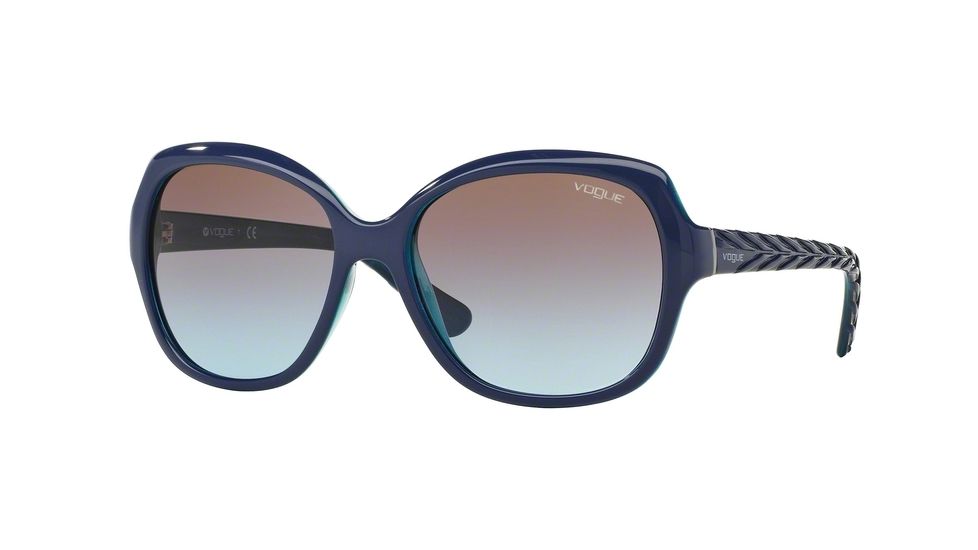 Vogue VO2871S Single Vision Prescription Sunglasses VO2871S-238348-56 - Lens Diameter 56 mm, Frame Color Top Bluette/azure Transp