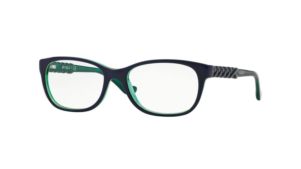 Vogue VO2911 Single Vision Prescription Eyeglasses 2311-51 - Blue/yellow Fluo/tr Aqua Frame