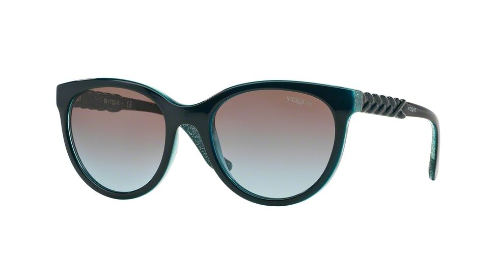 Vogue VO2915S Sunglasses 226048-53 - Petroleum Green/Glitter Green Frame, Azure Grad Pink Grad Browm Lenses