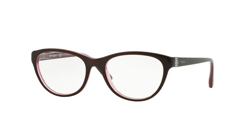 Vogue VO2938B Progressive Prescription Eyeglasses 1941-52 - Top Brown/Opal White Pink Frame