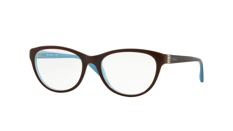 Vogue VO2938B Progressive Prescription Eyeglasses 2011-52 - Light Brown/White/Opal Azure Frame