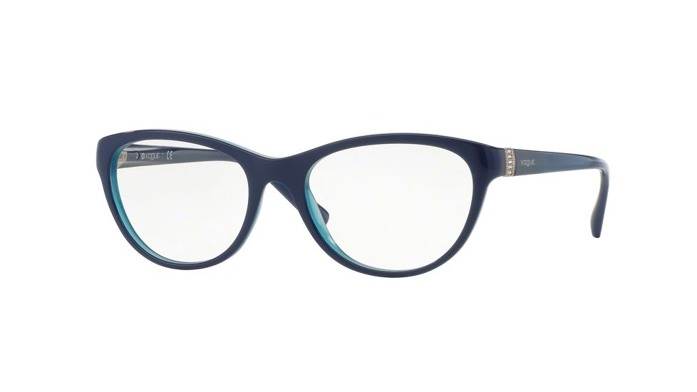 Vogue VO2938BF Progressive Prescription Eyeglasses 2388-54 - Top Dark Blue/blue Transp Frame