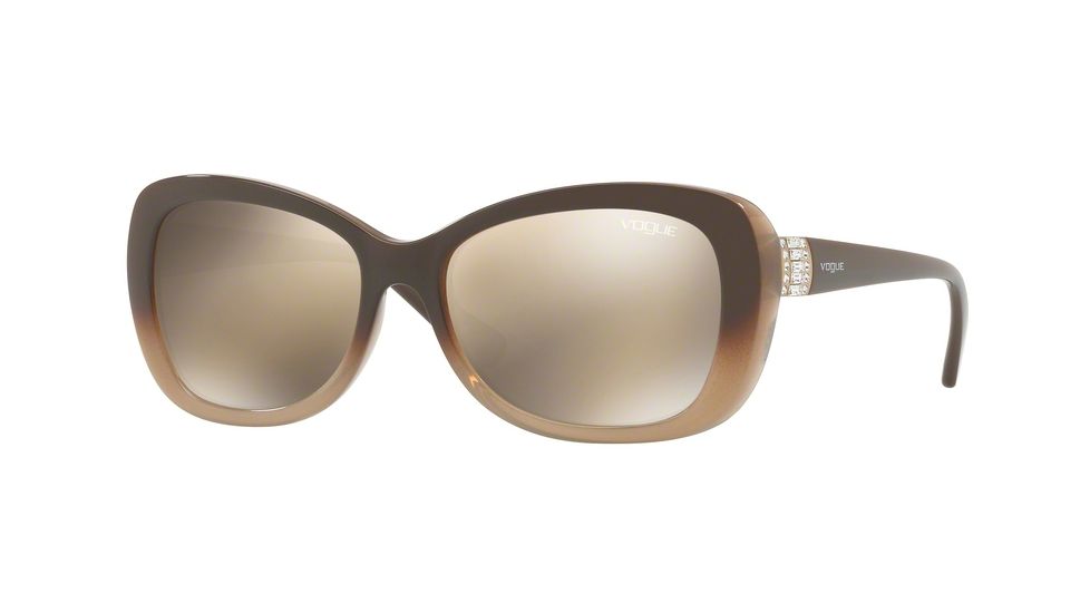 Vogue VO2943SB Single Vision Prescription Sunglasses VO2943SB-25605A-55 - Lens Diameter 55 mm, Frame Color Opal Brown Gradient Brown