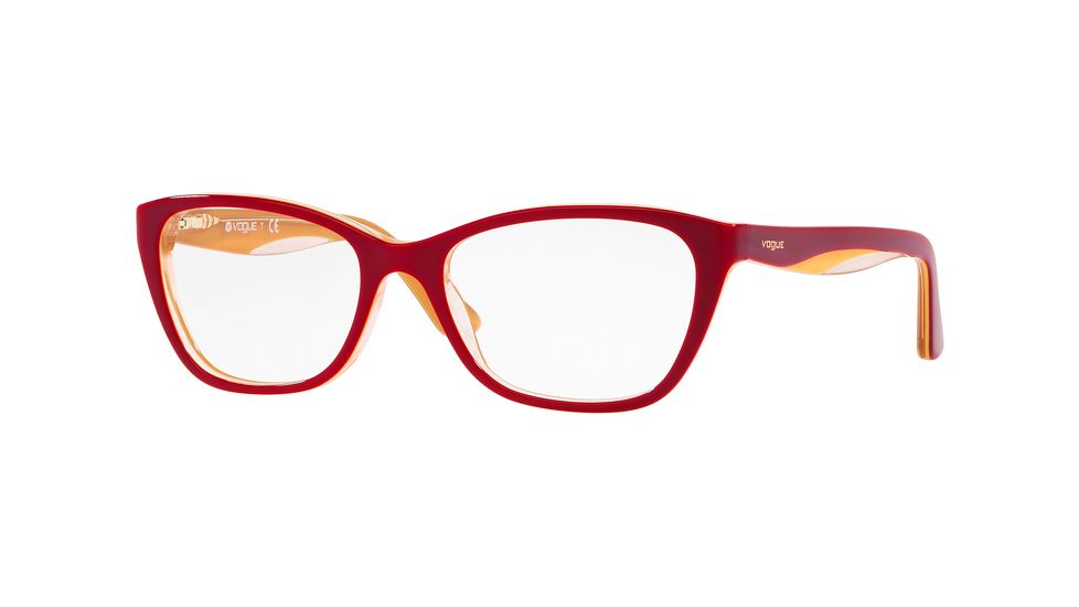 Vogue VO2961 Progressive Prescription Eyeglasses, 53mm, Top Bordeaux/Yellow/Transp, VO2961-2772-53-PRO