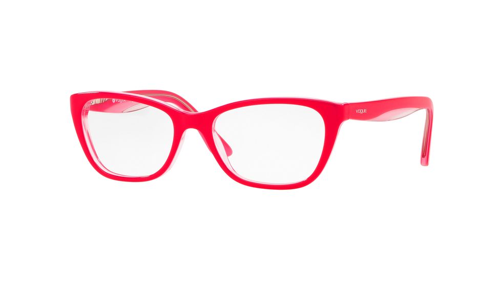 Vogue VO2961 Progressive Prescription Eyeglasses, 53mm, Top Fuxia/Pink/Transparent, VO2961-2773-53-PRO