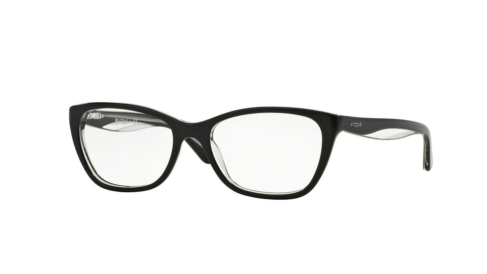 Vogue VO2961F Single Vision Prescription Eyeglasses W827-53 - Top Black/Transparent Frame