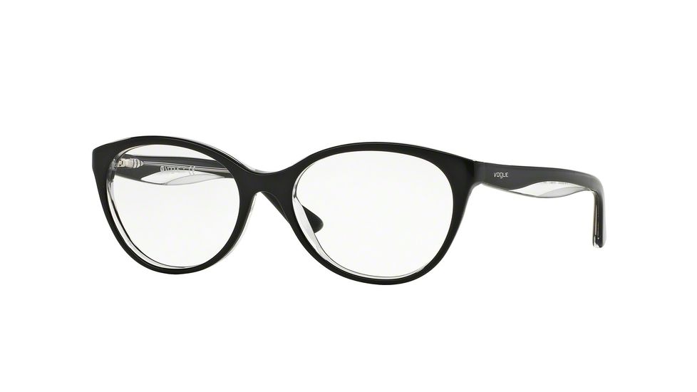 Vogue VO2962 Progressive Prescription Eyeglasses W827-51 - Top Black/Transparent Frame