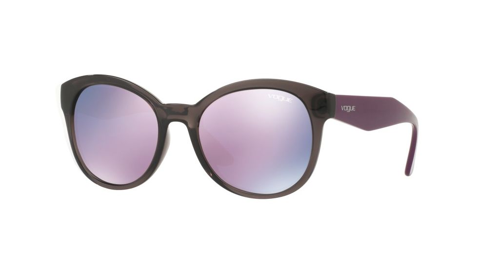 Vogue VO2992S Sunglasses 19055R-53 - Opal Grey Frame, Dark Grey Mirror Pink Lenses