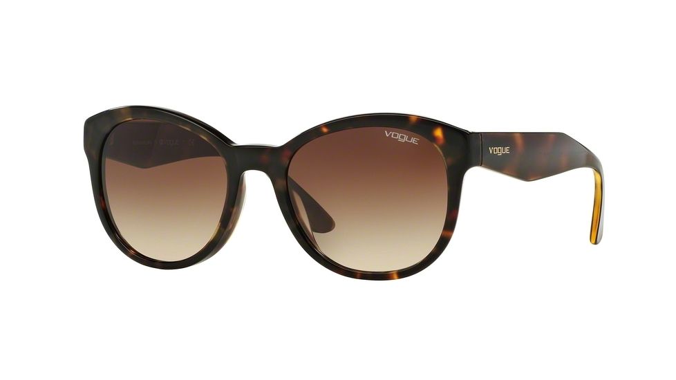Vogue VO2992SF Sunglasses W65613-53 - Dark Havana Frame, Brown Gradient Lenses