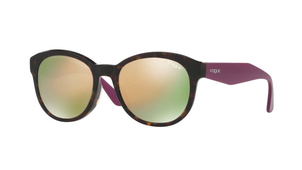 Vogue VO2992SF Sunglasses W6565R-53 - Dark Havana Frame, Grey Mirror Rose Gold Lenses