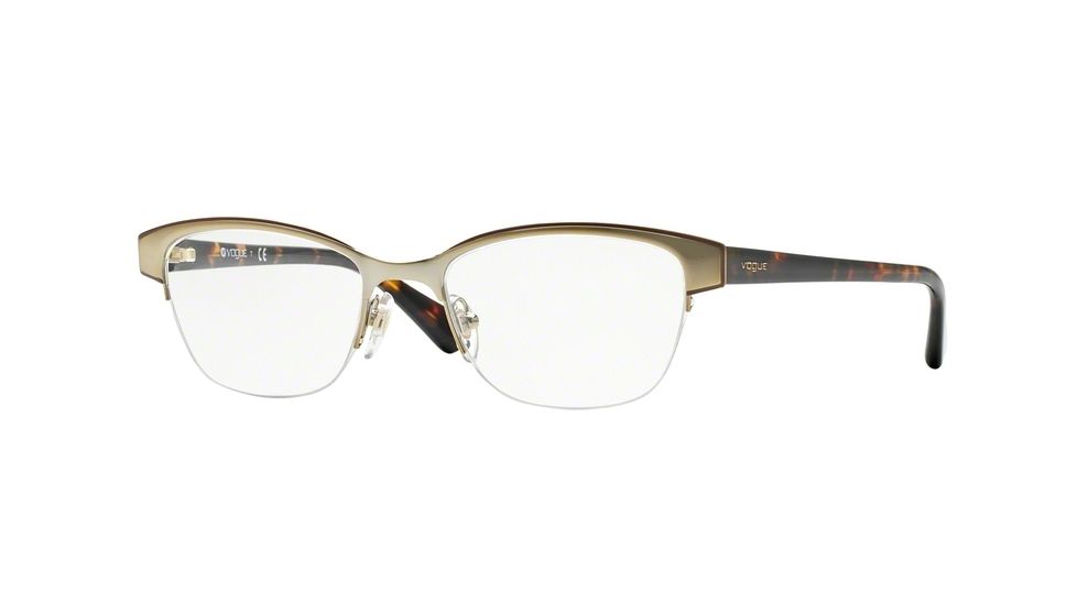 Vogue VO3917 Bifocal Prescription Eyeglasses 848-50 - Brushed Pale Gold/brown Frame