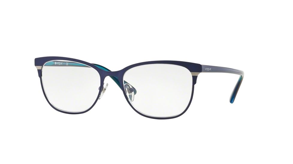 Vogue VO3963 Single Vision Prescription Eyeglasses 982S-53 - Matte Brushed Blue Frame