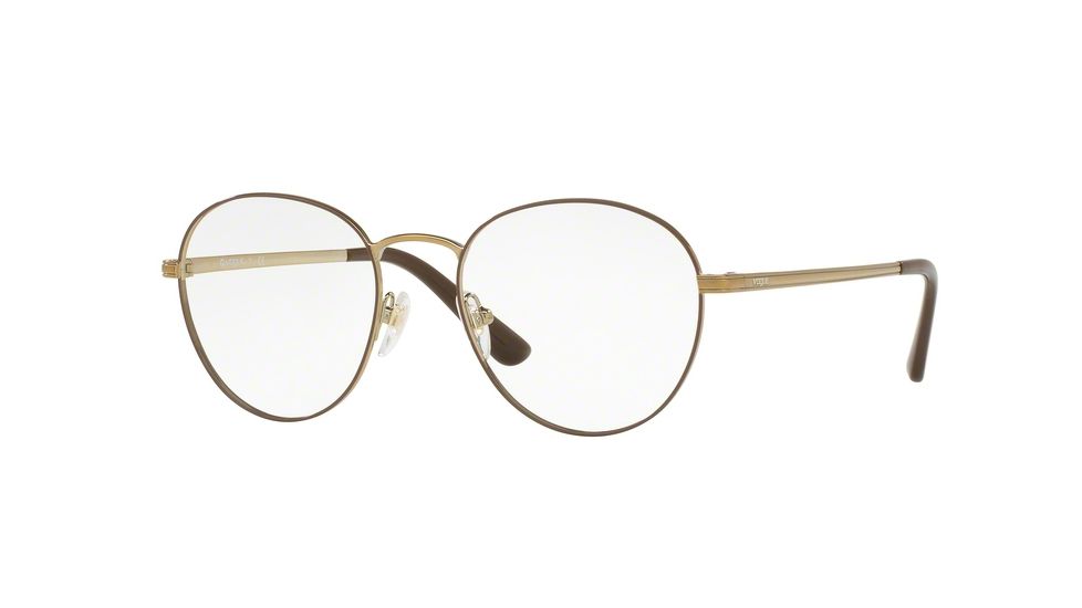 Vogue VO4024 Progressive Prescription Eyeglasses 5021-50 - Brown/Pale Gold Frame