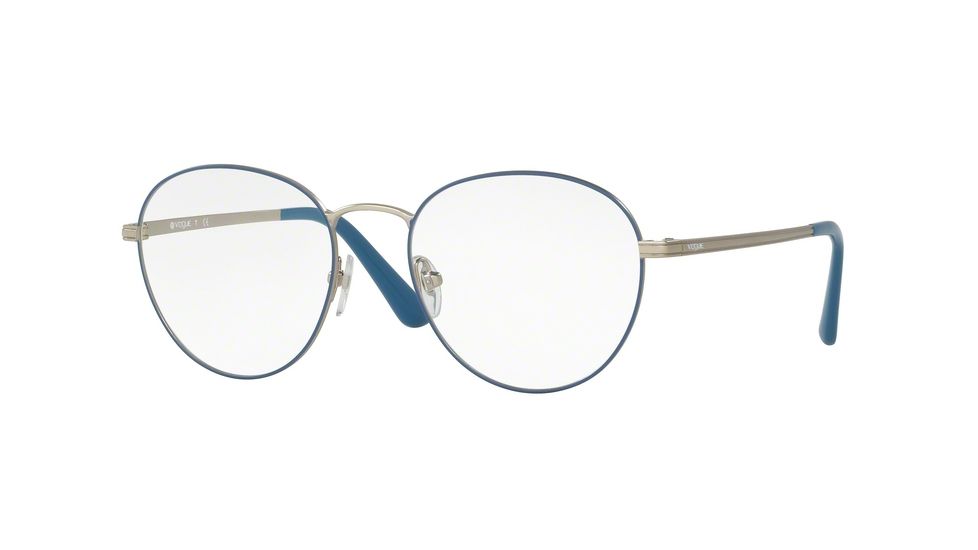 Vogue VO4024 Progressive Prescription Eyeglasses 5025-50 - Matte Blue/silver Frame