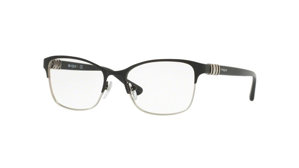 Vogue VO4050 Single Vision Prescription Eyeglasses 352-51 - Black/Silver Frame