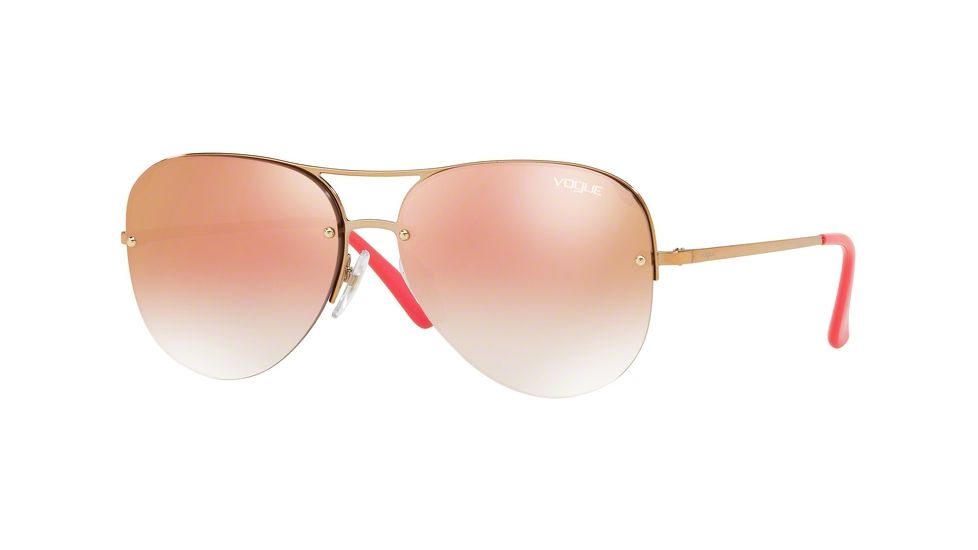 Vogue VO4080S Sunglasses 50756F-58 - Light Pink Gold Frame, Gradient Pink Mirror Pink Lenses