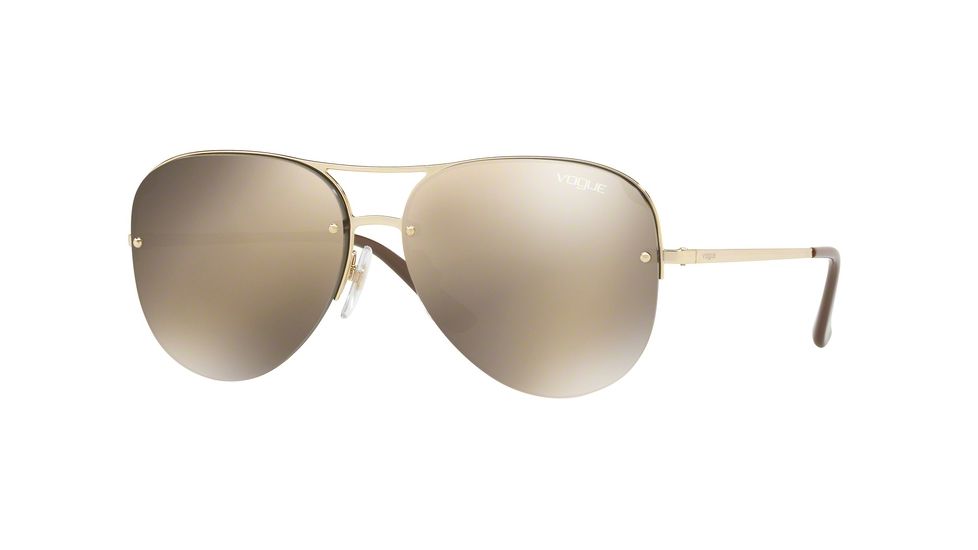 Vogue VO4080S Sunglasses 848/5A-58 - Pale Gold Frame, Light Brown Mirror Gold Lenses