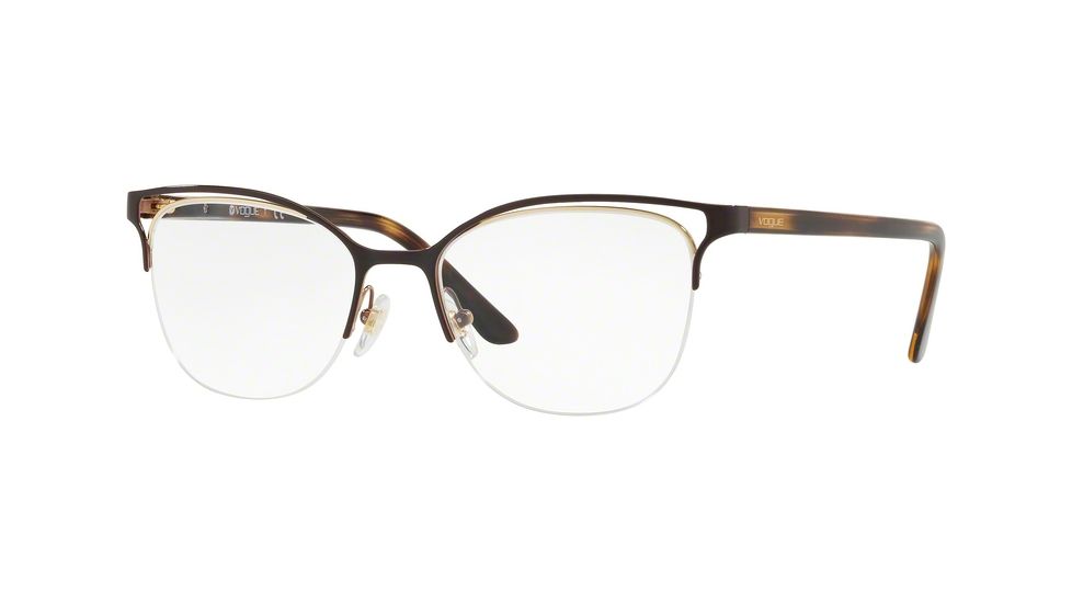 Vogue VO4087 Prescription Eyeglasses, 51mm, Brown/Pale Gold, VO4087-997-51-SV
