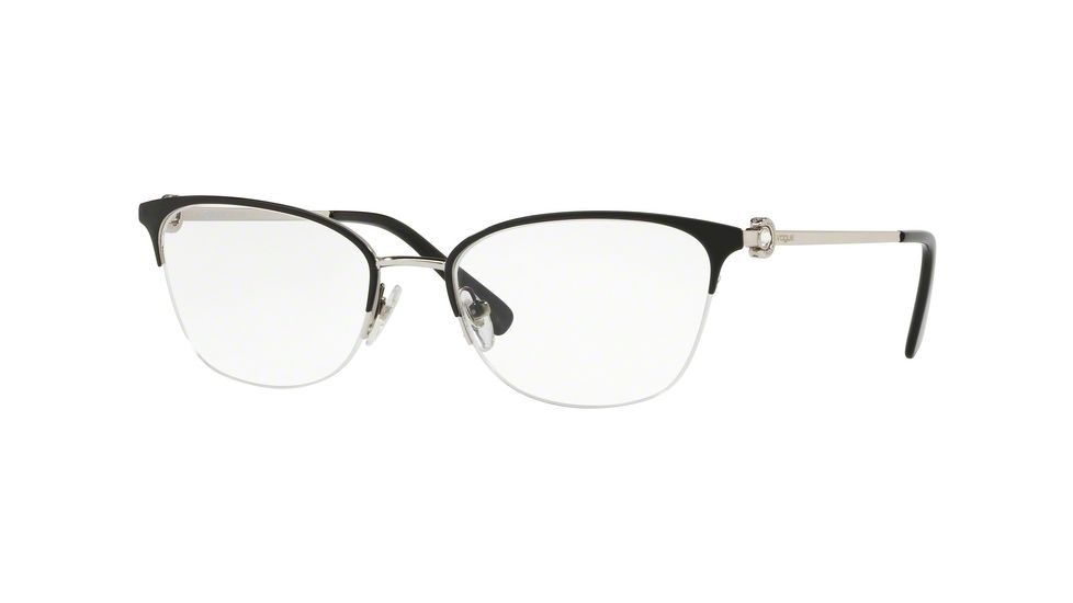 Vogue VO4095B Prescription Eyeglasses, 51mm, Black/Silver, VO4095B-352-51-SV
