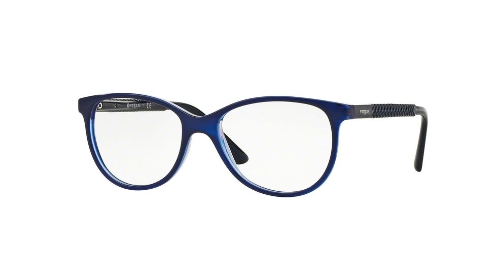 Vogue VO5030 Single Vision Prescription Eyeglasses 2384-53 - Top Dark Blue/violet Transp Frame