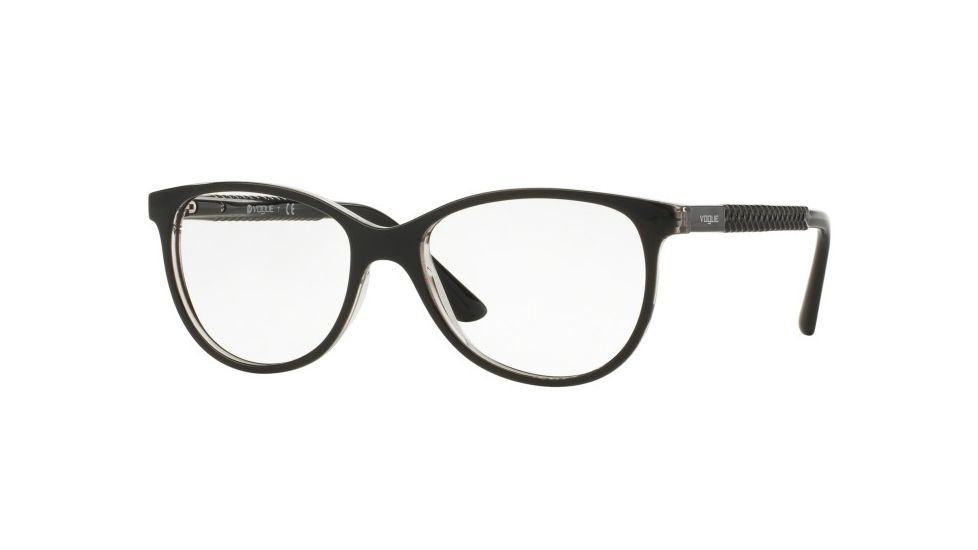 Vogue VO5030 Single Vision Prescription Eyeglasses W827-53 - Top Black/Transparent Frame