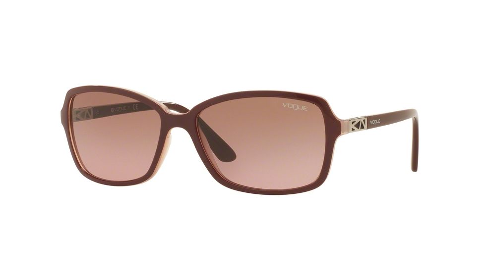Vogue VO5031S Sunglasses 238714-58 - Top Dk Bordeaux/pink Transp Frame, Pink Gradient Brown Lenses