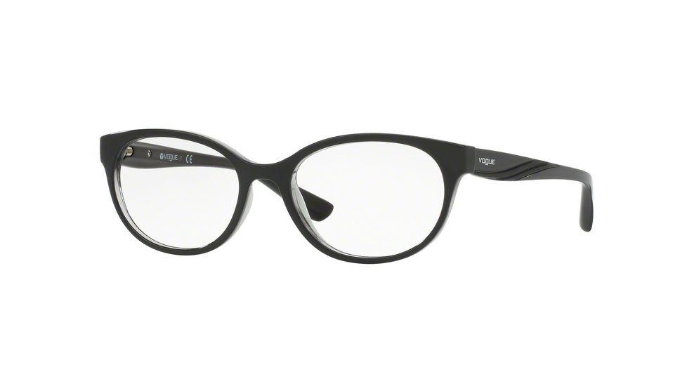Vogue VO5103F Single Vision Prescription Eyeglasses 2385-53 - Top Black/transparent Grey Frame