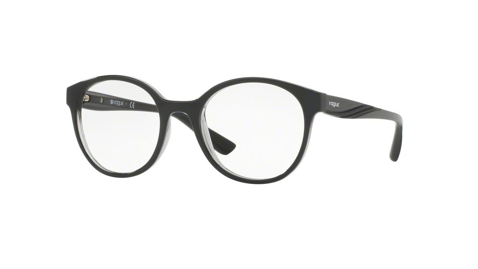 Vogue VO5104F Progressive Prescription Eyeglasses 2385-51 - Top Black/transparent Grey Frame