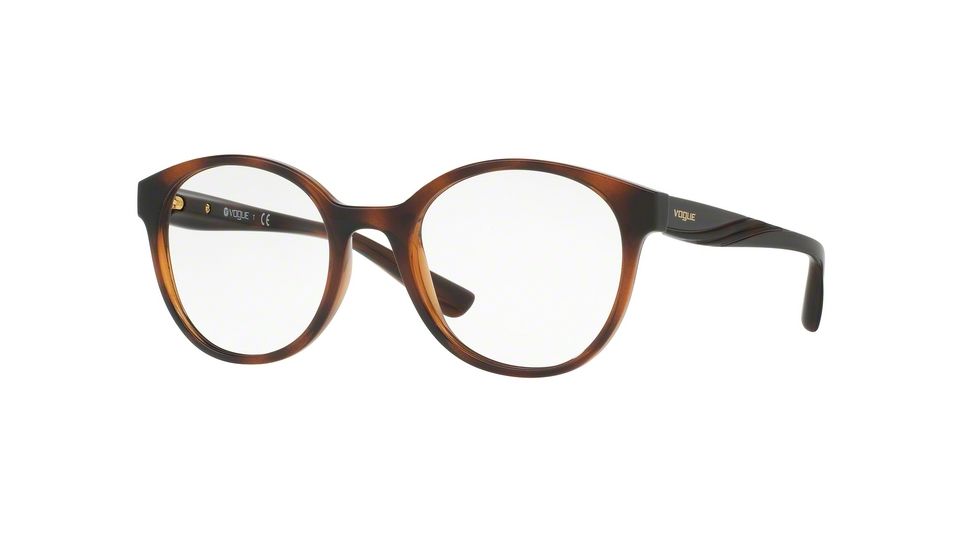 Vogue VO5104F Progressive Prescription Eyeglasses 2386-51 - Top Dark Havana/brown Transp Frame