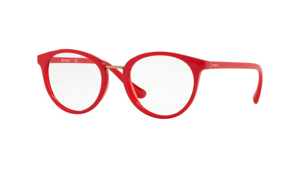 Vogue VO5167 Single Vision Prescription Eyeglasses 2621-50 - Top Red/red Transparent Frame
