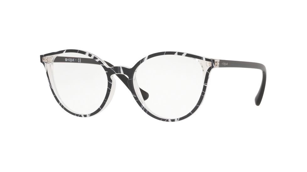 Vogue VO5254 Progressive Prescription Eyeglasses, 50mm, Top Black/Text White Transp, VO5254-2698-50-PRO