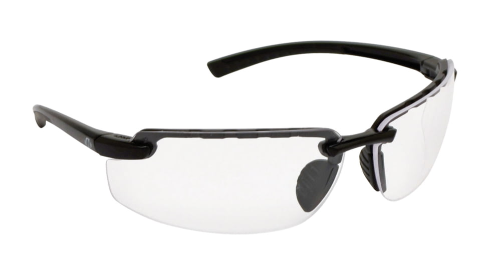 Walkers GWP-SF-8261-CL Premium Safety Glasses 8261 Clear Polycarbonate Black